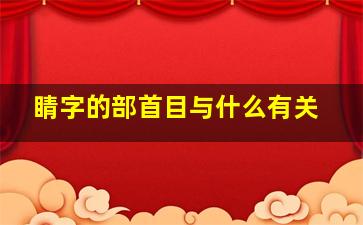 睛字的部首目与什么有关