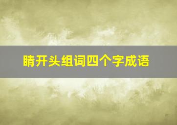 睛开头组词四个字成语