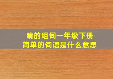 睛的组词一年级下册简单的词语是什么意思