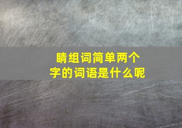 睛组词简单两个字的词语是什么呢