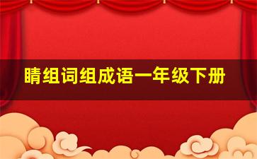 睛组词组成语一年级下册