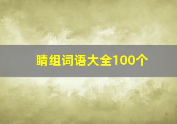 睛组词语大全100个