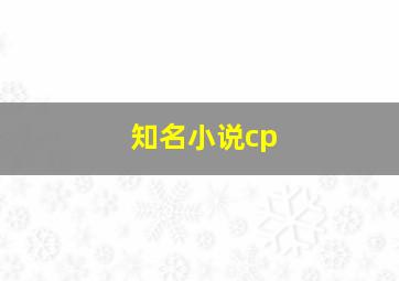 知名小说cp