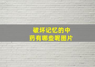 破坏记忆的中药有哪些呢图片