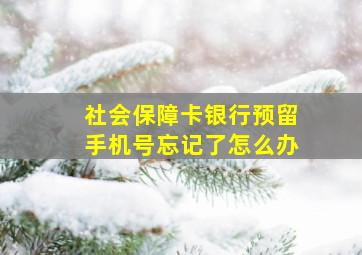 社会保障卡银行预留手机号忘记了怎么办