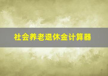 社会养老退休金计算器