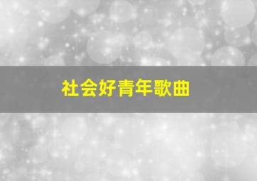 社会好青年歌曲