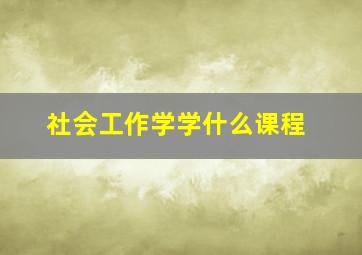 社会工作学学什么课程