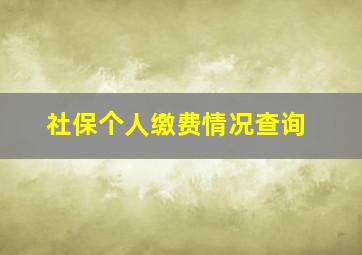 社保个人缴费情况查询