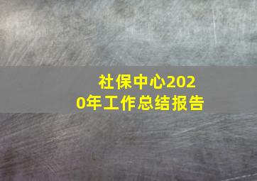 社保中心2020年工作总结报告