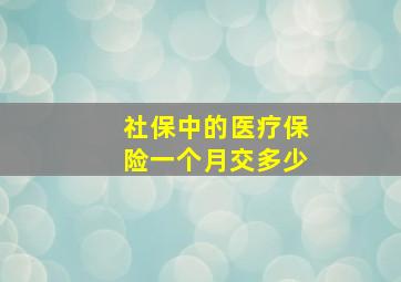 社保中的医疗保险一个月交多少