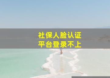 社保人脸认证平台登录不上