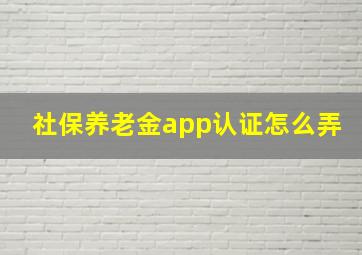 社保养老金app认证怎么弄