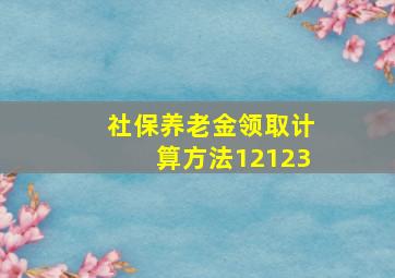 社保养老金领取计算方法12123