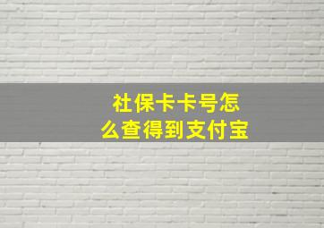 社保卡卡号怎么查得到支付宝