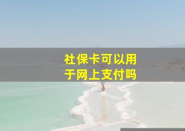 社保卡可以用于网上支付吗