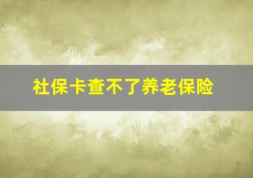 社保卡查不了养老保险