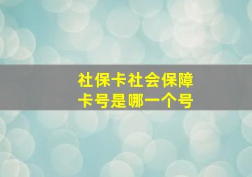 社保卡社会保障卡号是哪一个号