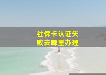 社保卡认证失败去哪里办理