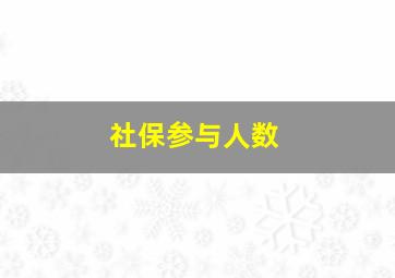 社保参与人数