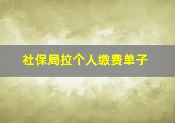 社保局拉个人缴费单子