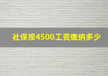 社保按4500工资缴纳多少