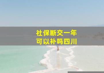 社保断交一年可以补吗四川