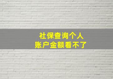 社保查询个人账户金额看不了