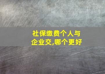 社保缴费个人与企业交,哪个更好