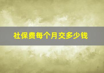 社保费每个月交多少钱