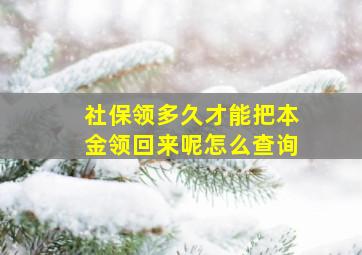 社保领多久才能把本金领回来呢怎么查询