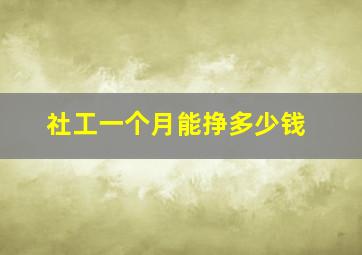 社工一个月能挣多少钱