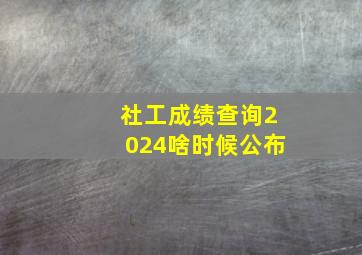 社工成绩查询2024啥时候公布