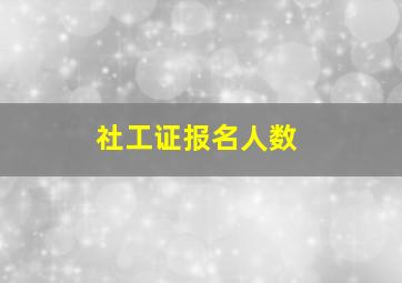 社工证报名人数