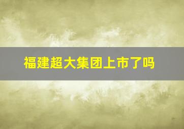 福建超大集团上市了吗