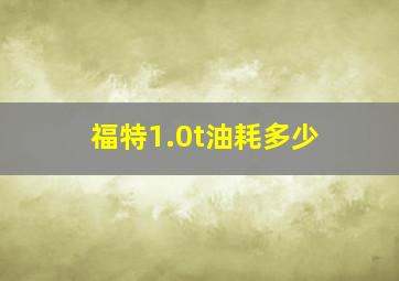 福特1.0t油耗多少