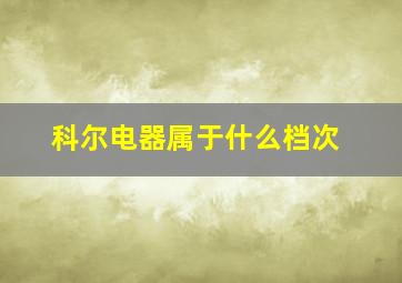 科尔电器属于什么档次