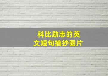 科比励志的英文短句摘抄图片