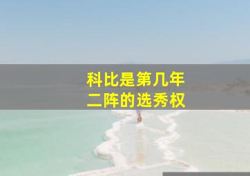 科比是第几年二阵的选秀权