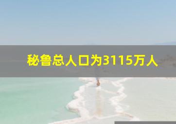 秘鲁总人口为3115万人