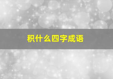 积什么四字成语