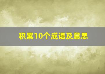 积累10个成语及意思