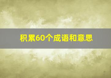 积累60个成语和意思