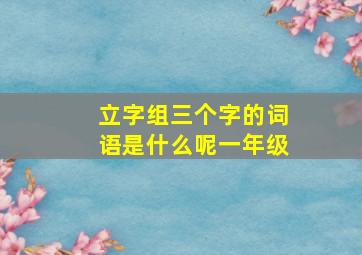 立字组三个字的词语是什么呢一年级