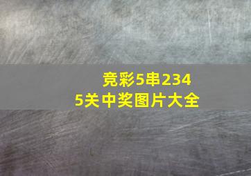 竞彩5串2345关中奖图片大全