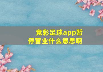 竞彩足球app暂停营业什么意思啊