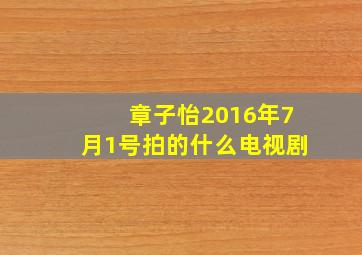 章子怡2016年7月1号拍的什么电视剧