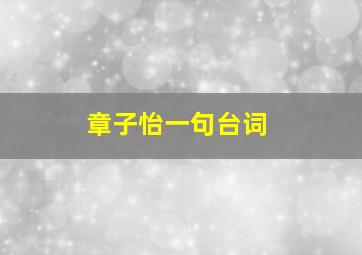 章子怡一句台词