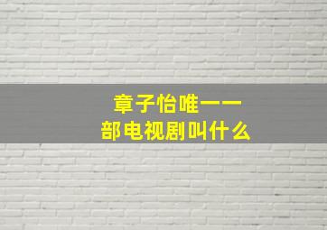 章子怡唯一一部电视剧叫什么