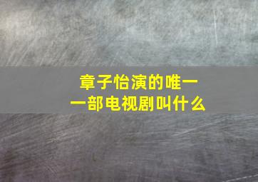 章子怡演的唯一一部电视剧叫什么